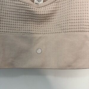 Beige Waffle Knit sports bra